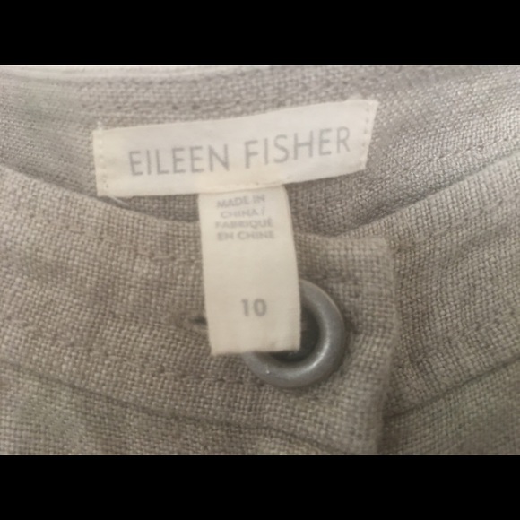 Eileen Fisher Beige Linen Wide Leg Pants, sz. 10 - Picture 4 of 8